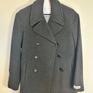 Calvin Klein double breasted dark grey classic peacoat